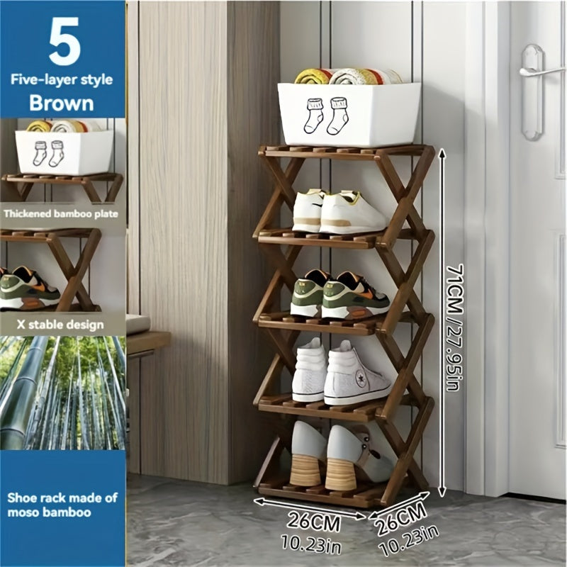 Functional Bamboo Shoe Rack – Compact and Flexible for Small Spaces