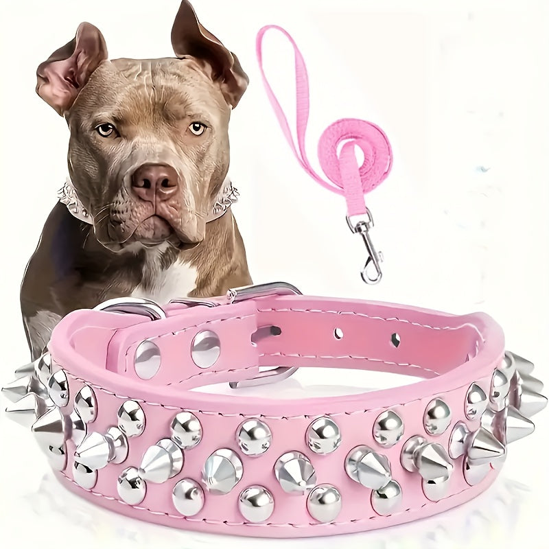 Adjustable Spiked Dog Collar - Strong and Safe for Large Dogs