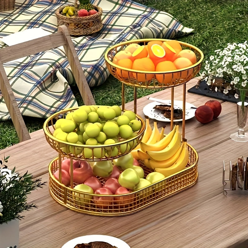 GoldenTier 3-Tier Fruit Basket – Elegant and Practical