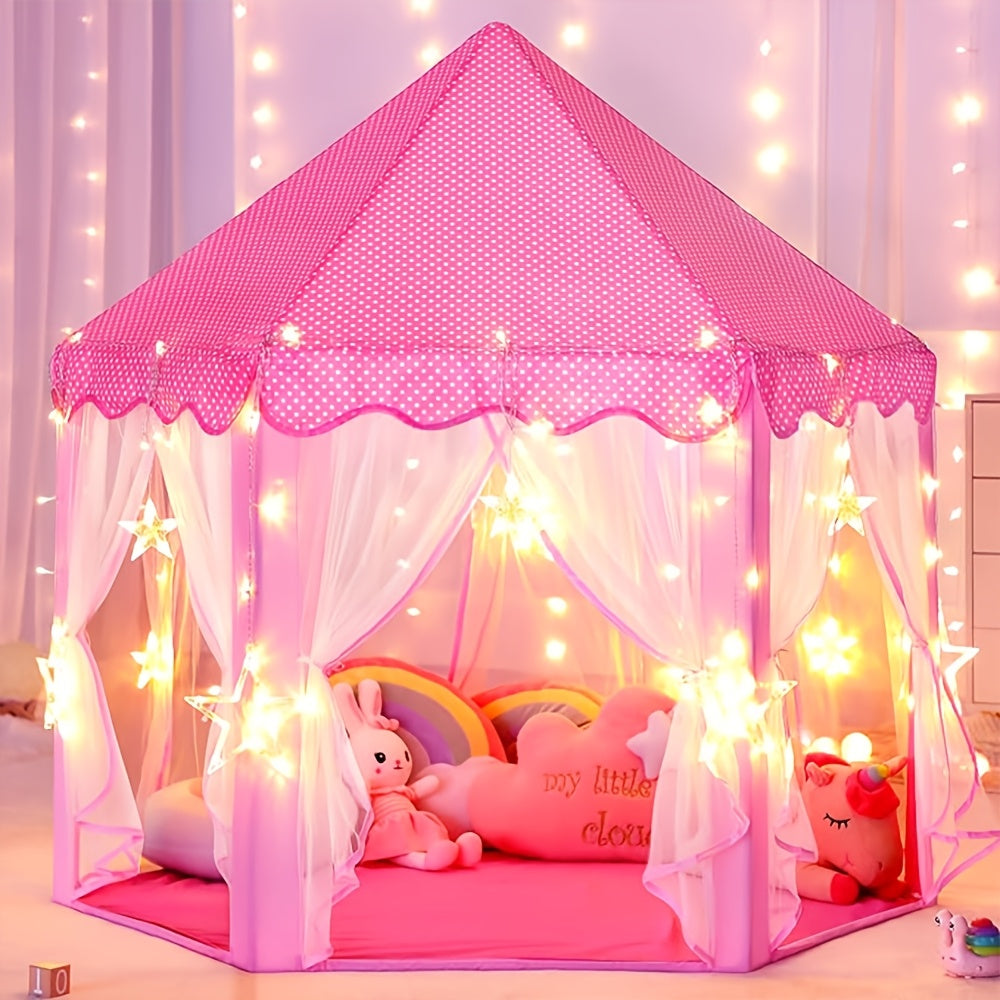 Princess Play Tent with Star Lighting – Perfect for Indoor or Outdoor Play