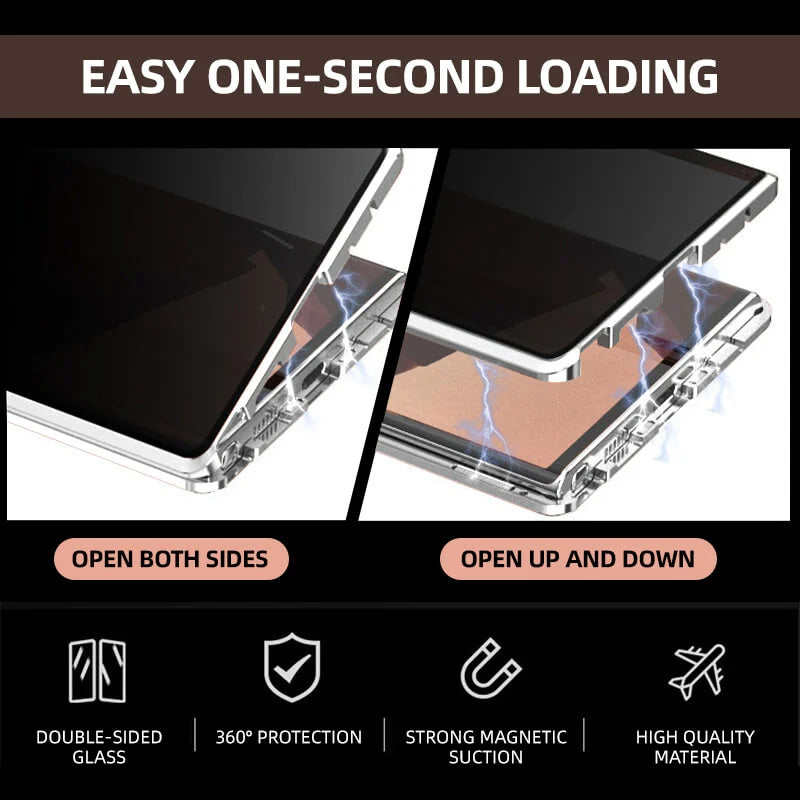 Magnetic Hardened Glass Double-Sided Phone Case for Samsung