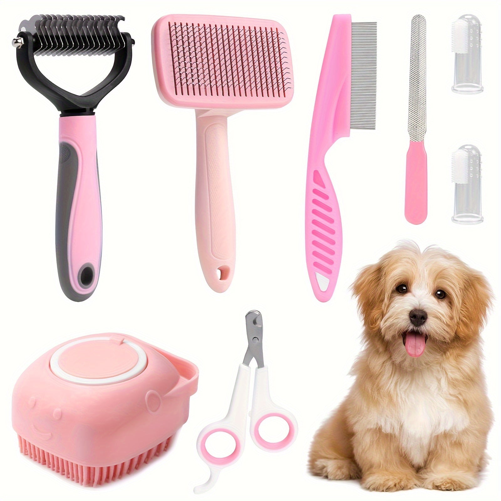 8-Piece Dog Grooming Set - For a Healthy and Shiny Coat for Your Pet