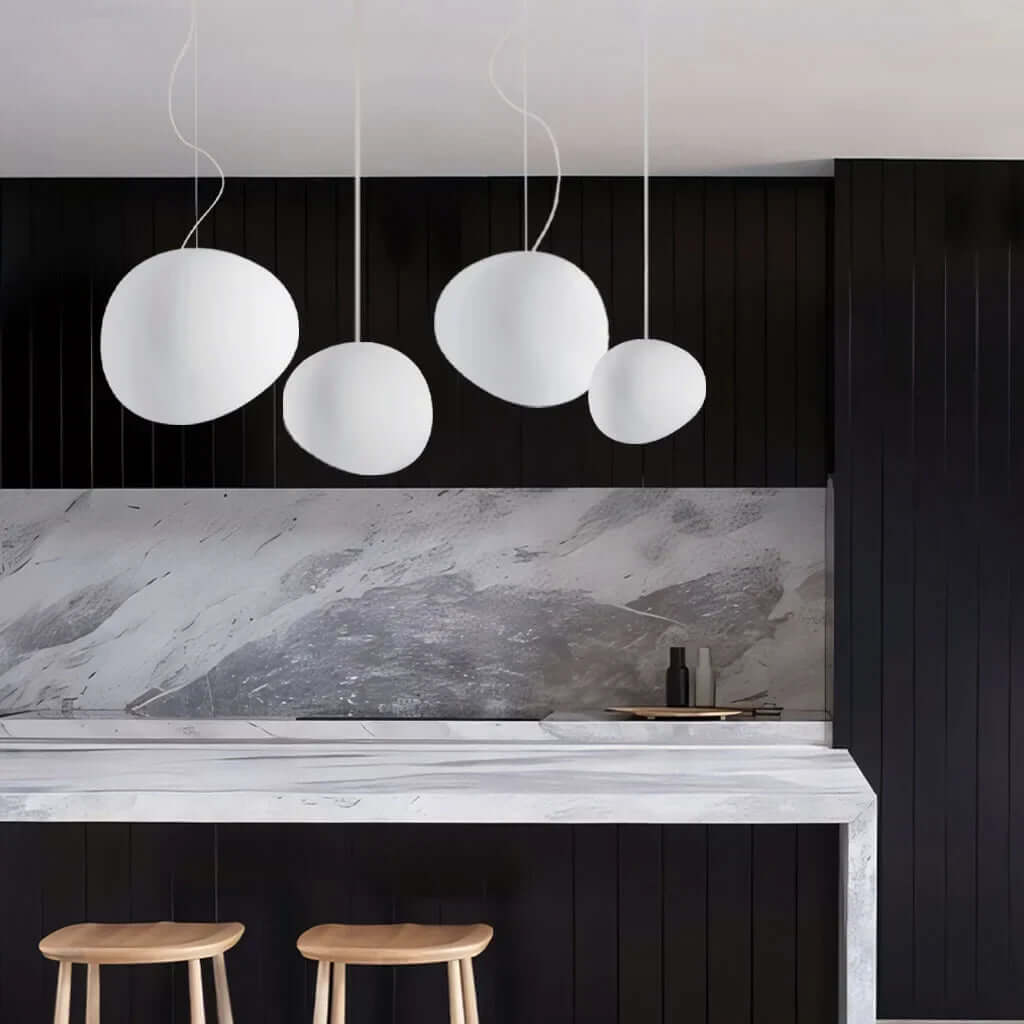 White Pebble Pendant Light - Modern & Minimalist