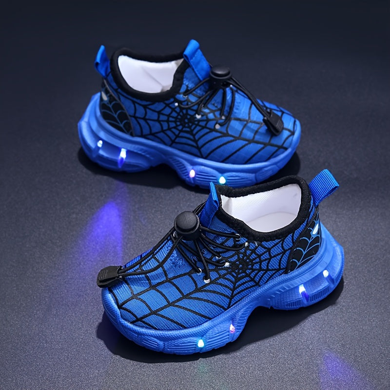 SpiderWeb LED Sneakers - Dazzling Adventures for Kids