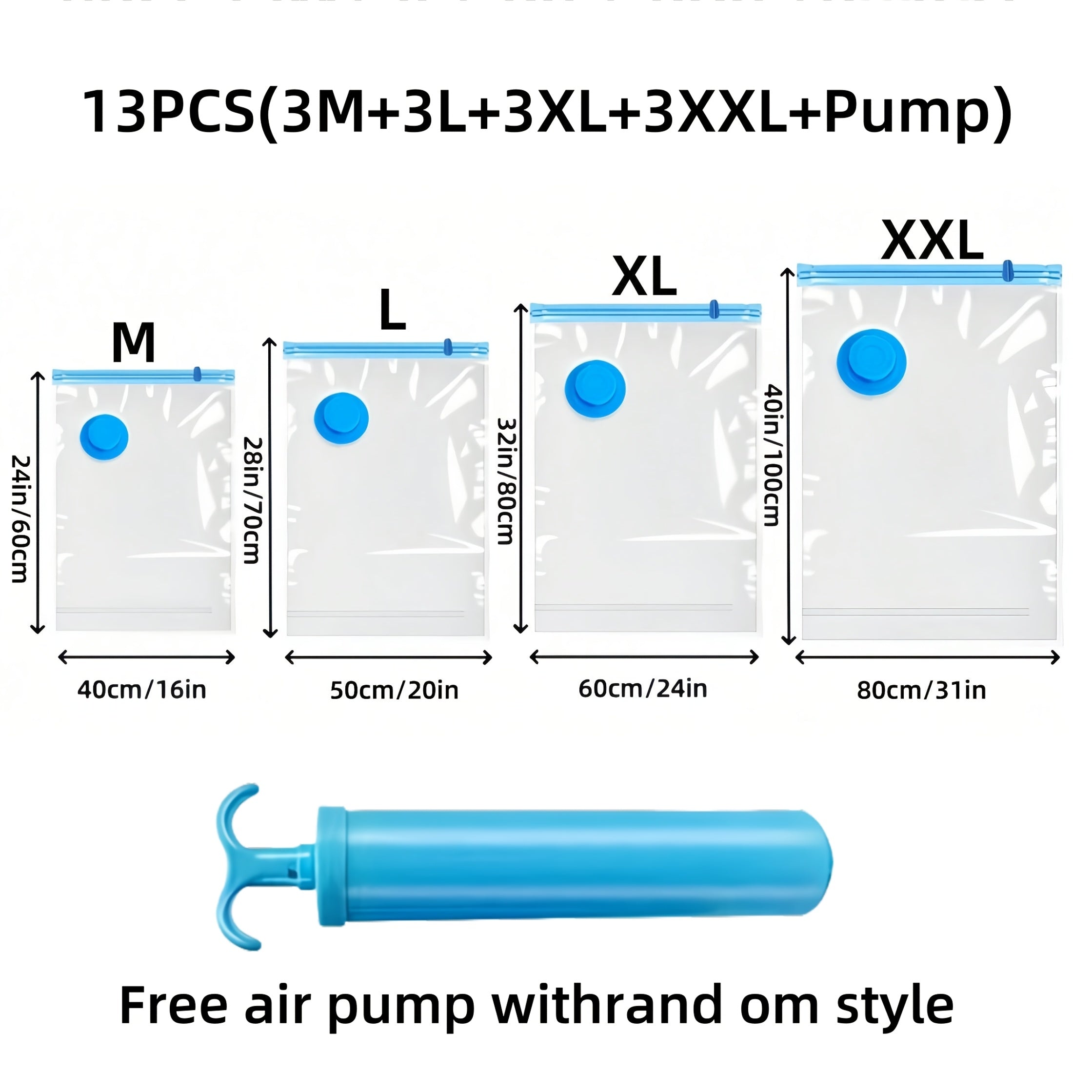 Set of Extra Large Vacuum Storage Bags – Reusable, Waterproof and Space-Saving