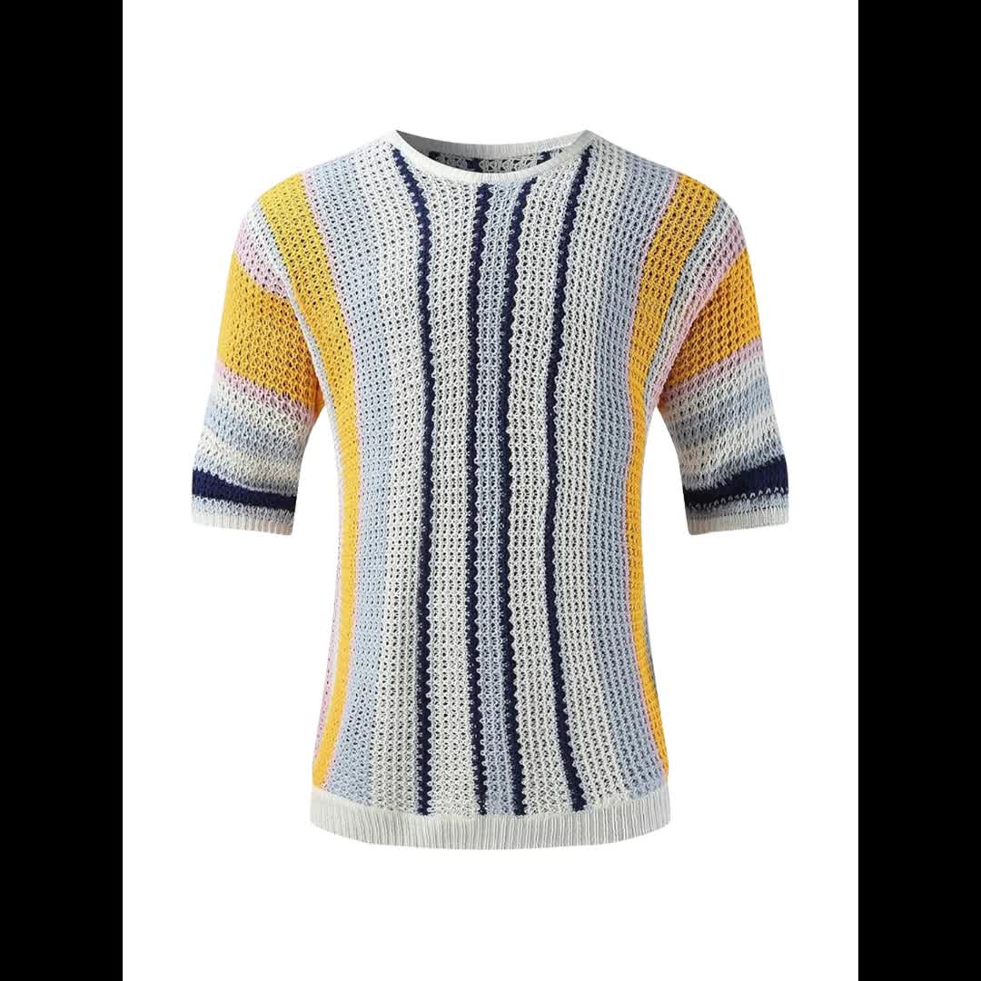 Casual Striped Knitted Jumper – Comfortable and Airy