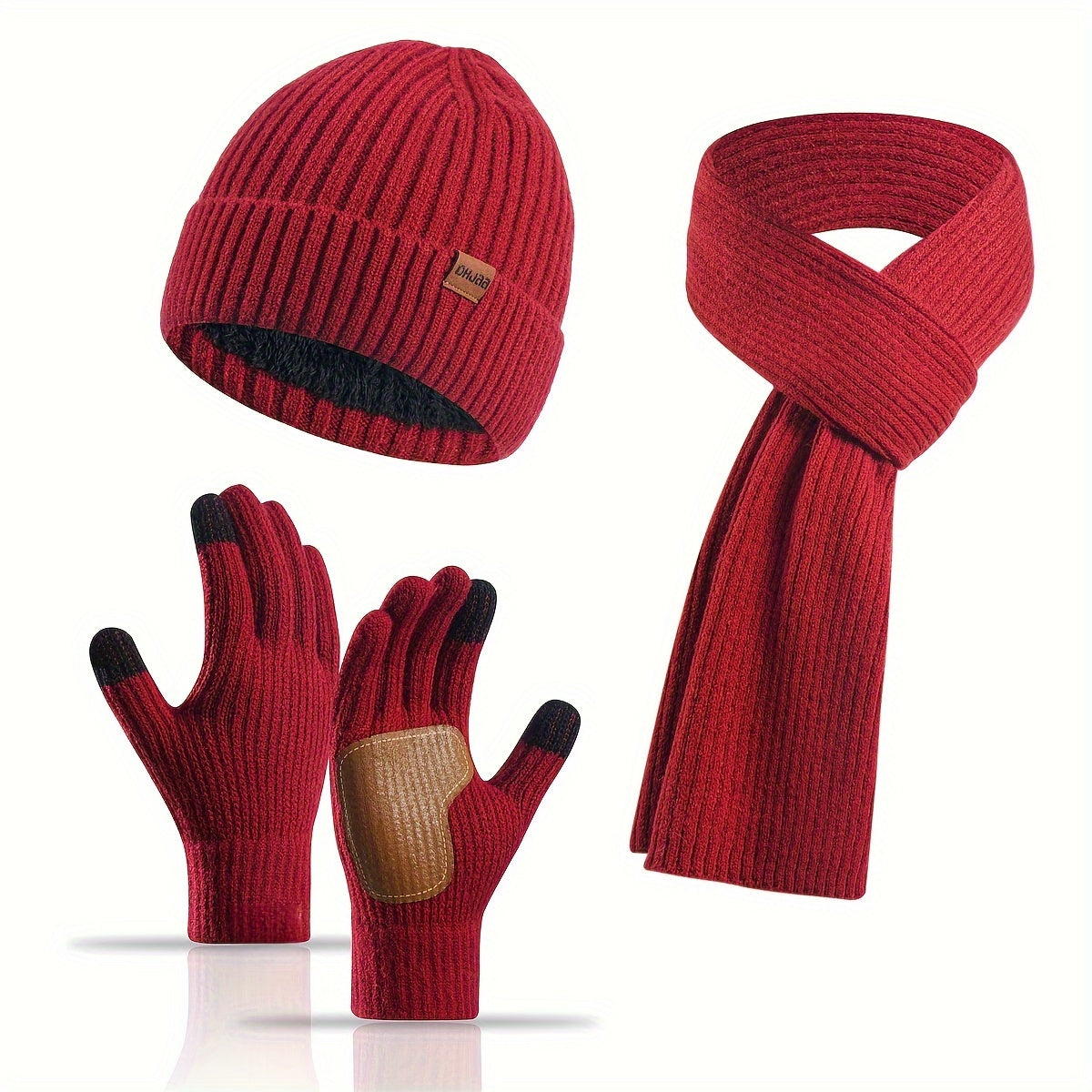 Joyful Winter Set - Beanie, Scarf and Gloves for Couples