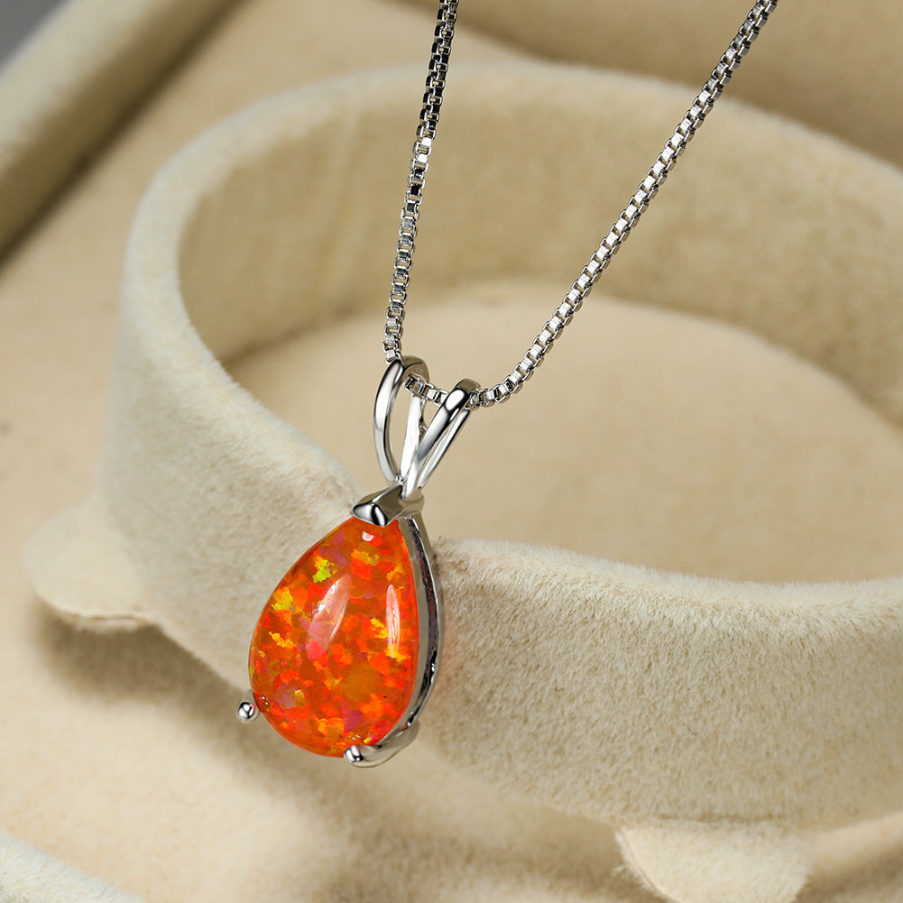 Minimalist Drop Opal Pendant Necklace – Selina