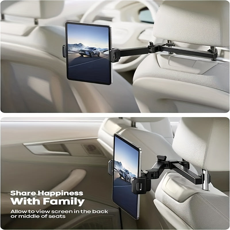 Car Headrest Tablet Holder – Adjustable Mount for Tablets and Smartphones