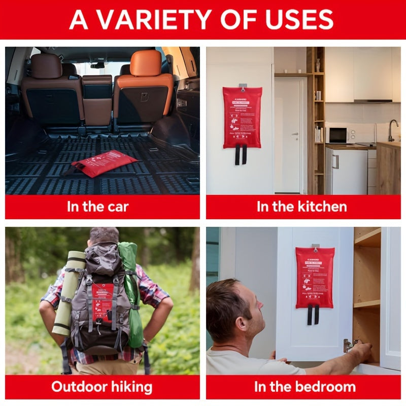 Emergency Fire Blanket for Households and Businesses – Flame Retardant Fire Blanket for Kitchen, Office, and Car