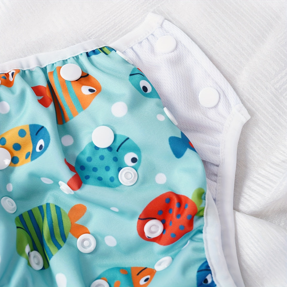 Adjustable Washable Swim Nappy for Babies – Leak-proof with Fish Print