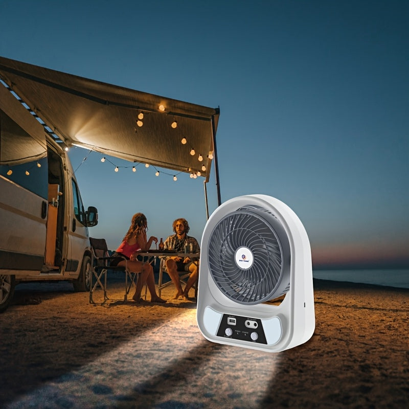 Portable Solar Energy Fan and Night Light – Multifunctional and Rechargeable