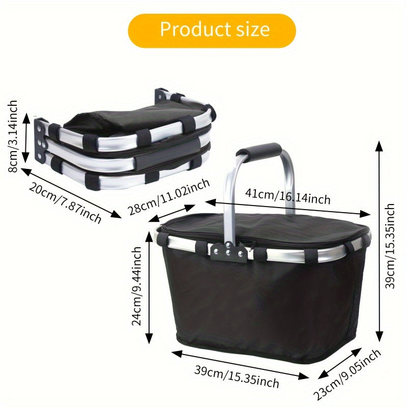 Foldable Insulated Picnic Basket – Durable and Spacious for Summer Adventures