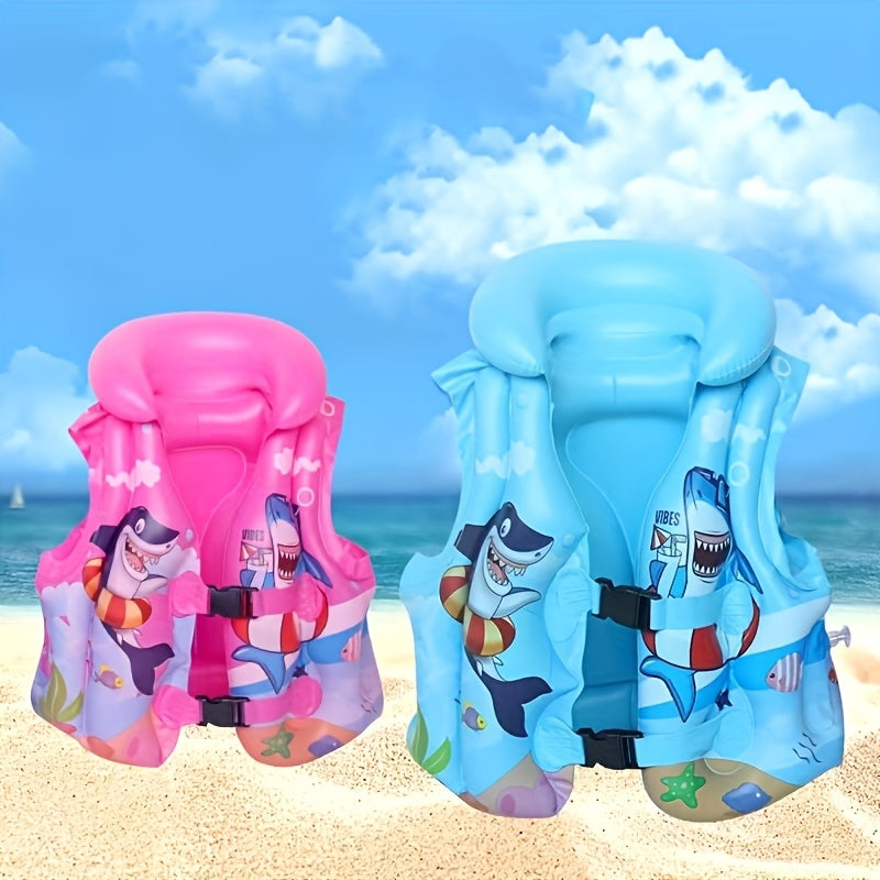 Children's Swim Vest with Shark Print – Comfortable & Safe for Water Fun