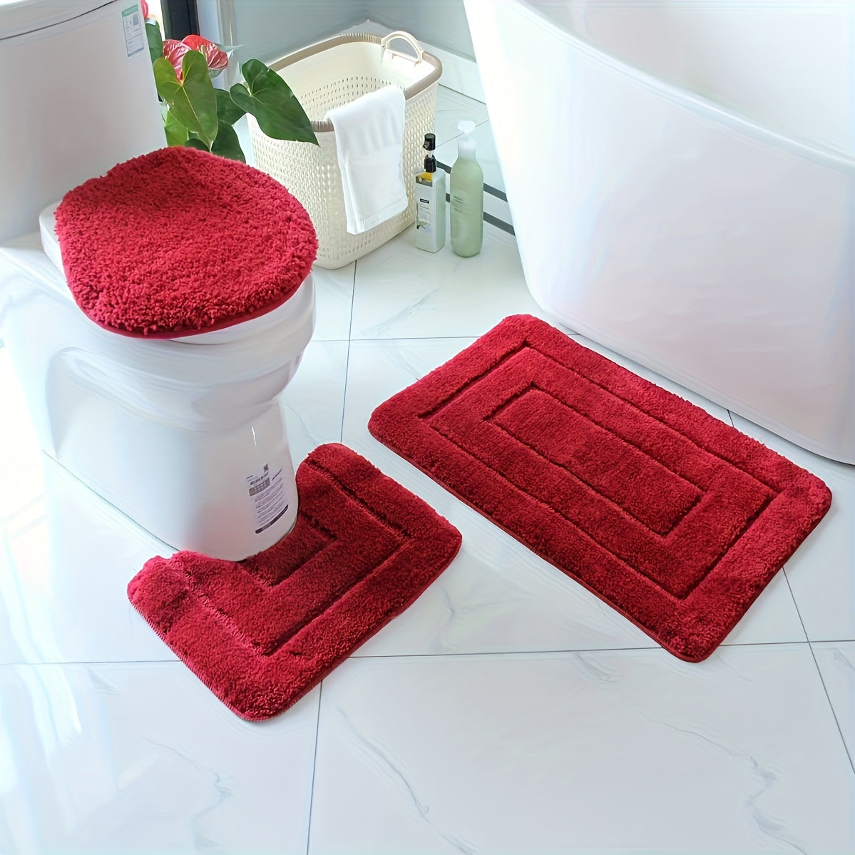 3-Piece Ultra-Fine Fibre Bathroom Mat Set – Quick-Drying and Absorbent
