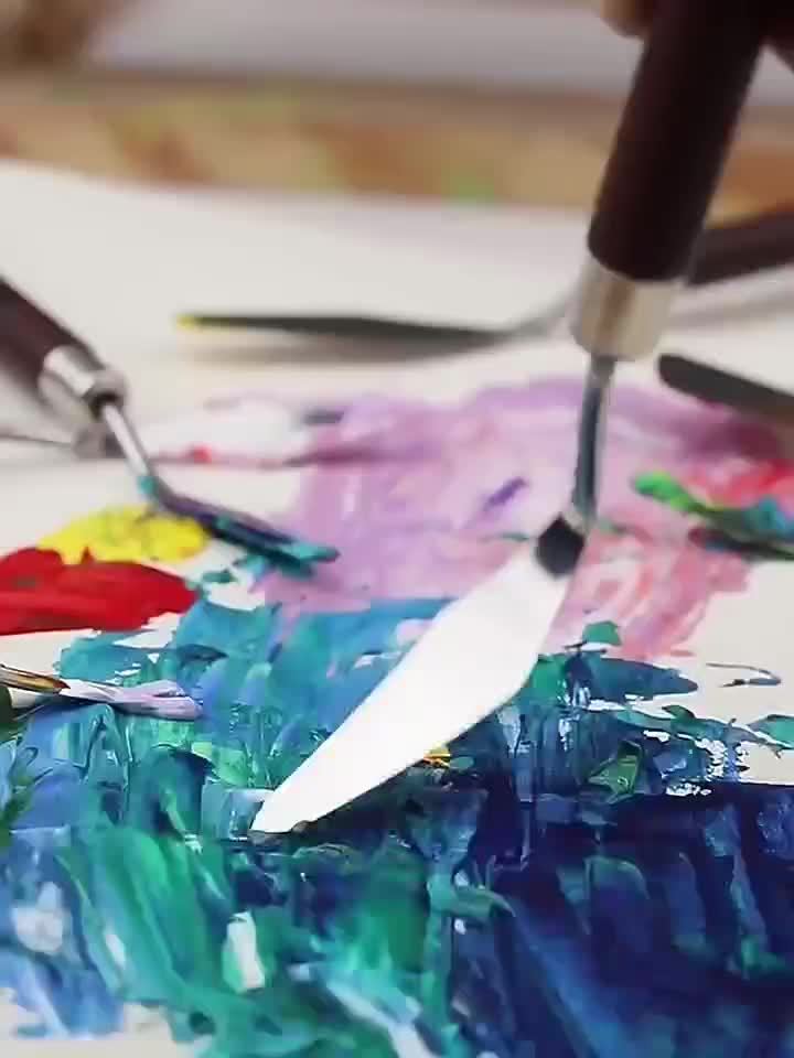 7-Piece Stainless Steel Palette Knife Set – For Painting and Colour Mixing