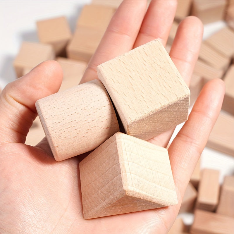 Natural Wooden Building Blocks Set - For Creative Play and Education