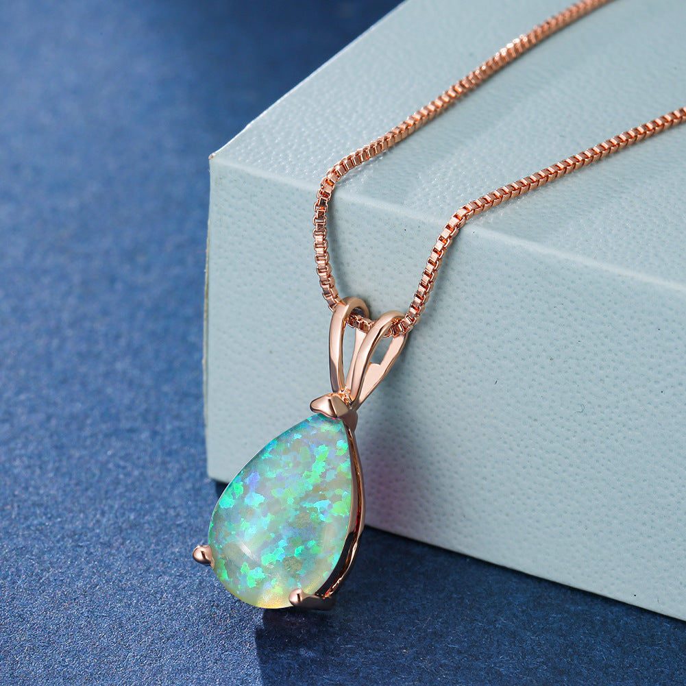 Minimalist Drop Opal Pendant Necklace – Selina