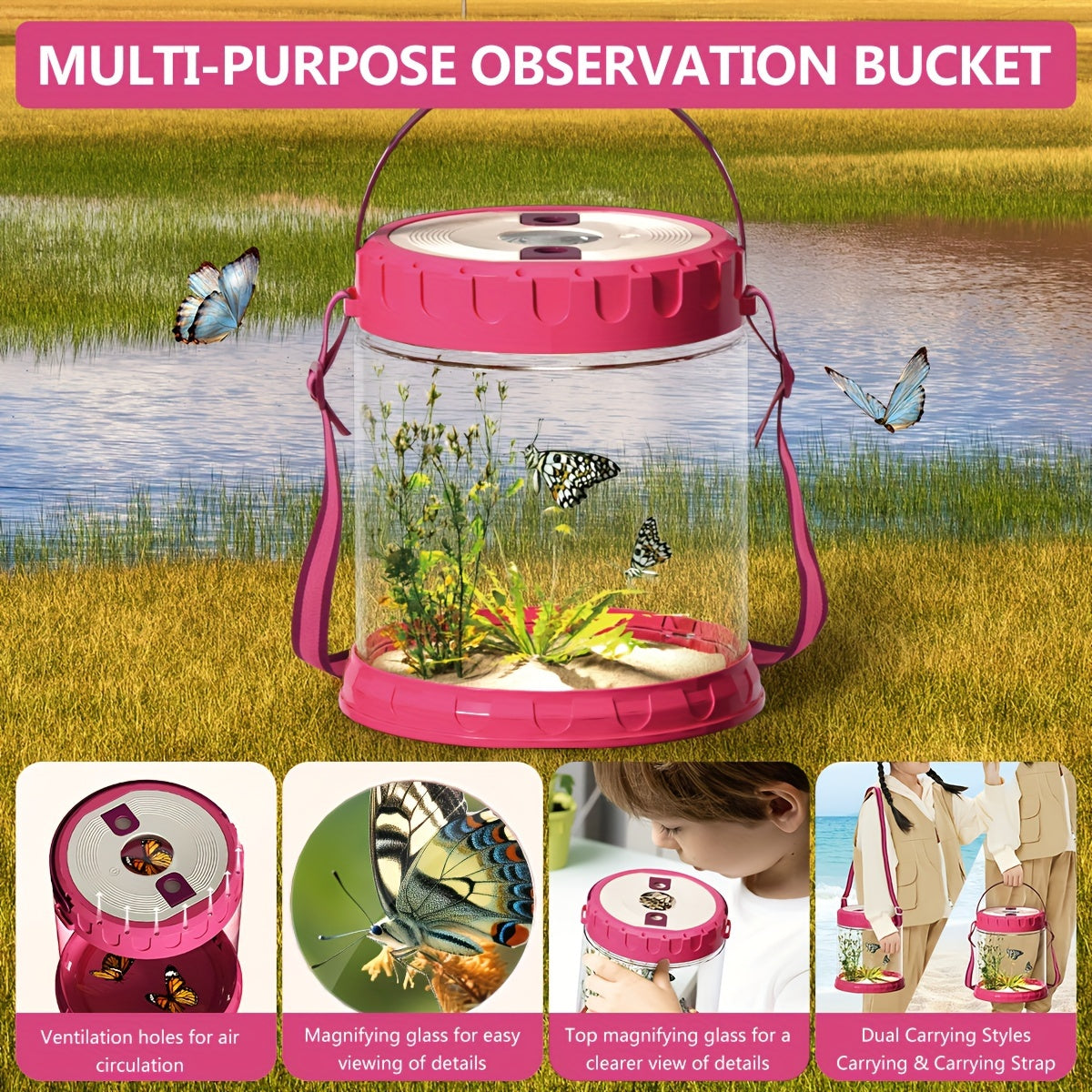 Beach Adventure Playset for Children – Complete with Folding Bucket, Spade, and Net for Outdoor Exploration