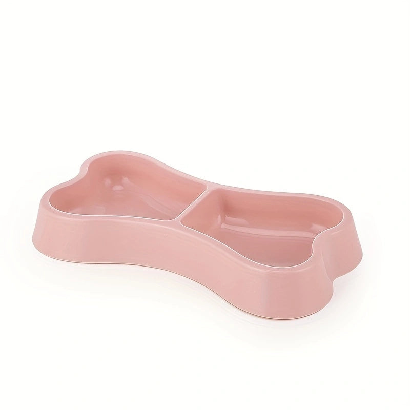 Macaron Bone-Shaped Double Dog Bowl – Practical and Stylish Dining for Your Dog