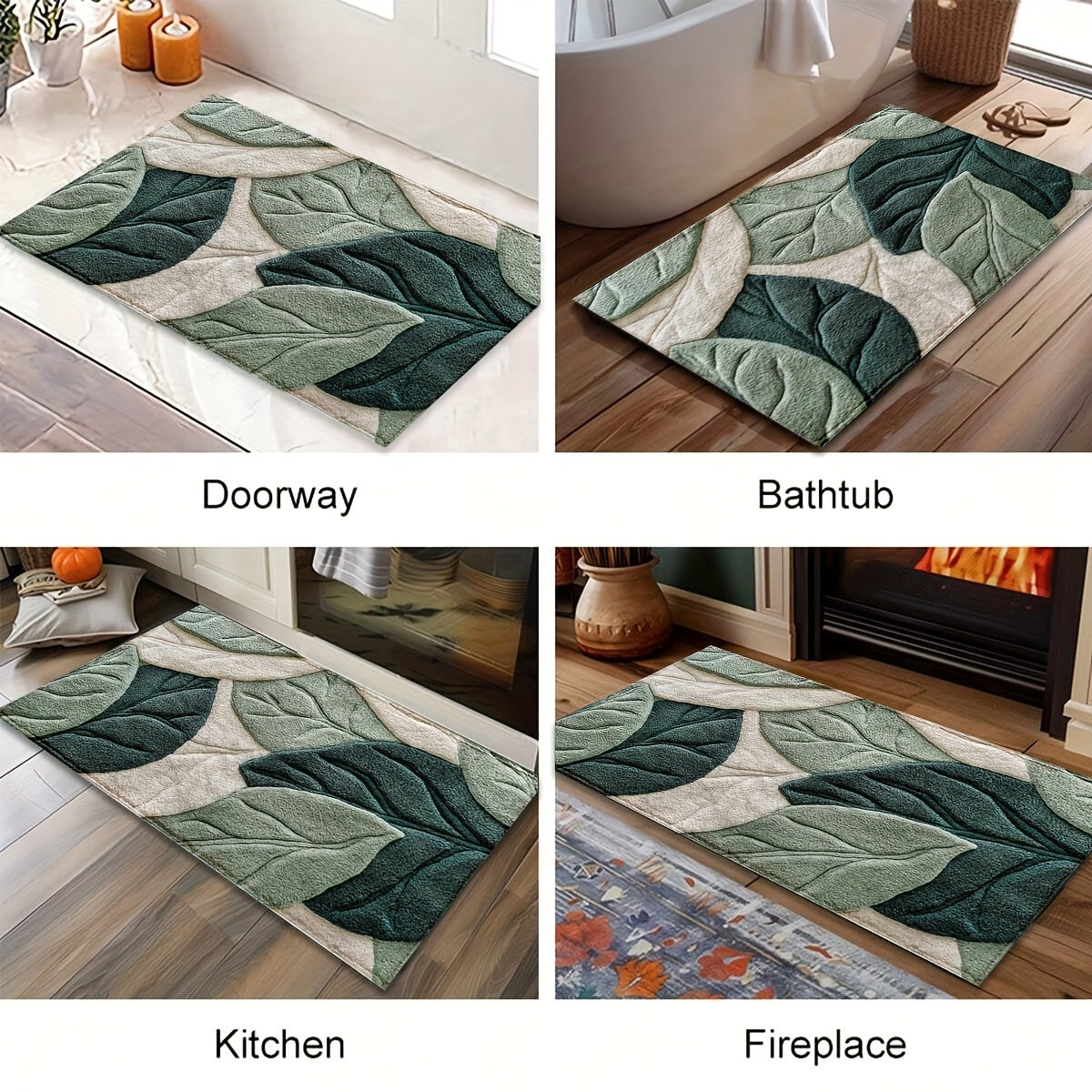 Leaf Bathroom Mat – Absorbent, Plush, and Comfortable for the Bathroom