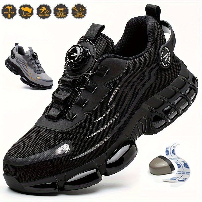 Safe Work Shoes for Men - Breathable and Slip-Resistant with Rotating Buckle