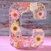 LumiFlair Floral Initial Night Lamp | Custom Resin Letter Light with Soft LED Glow
