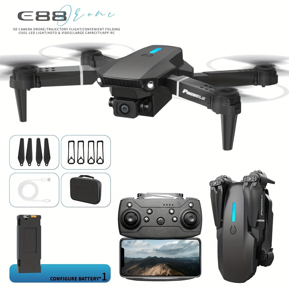 E88 Drone with Dual Camera – Foldable Quadcopter with Altitude Hold