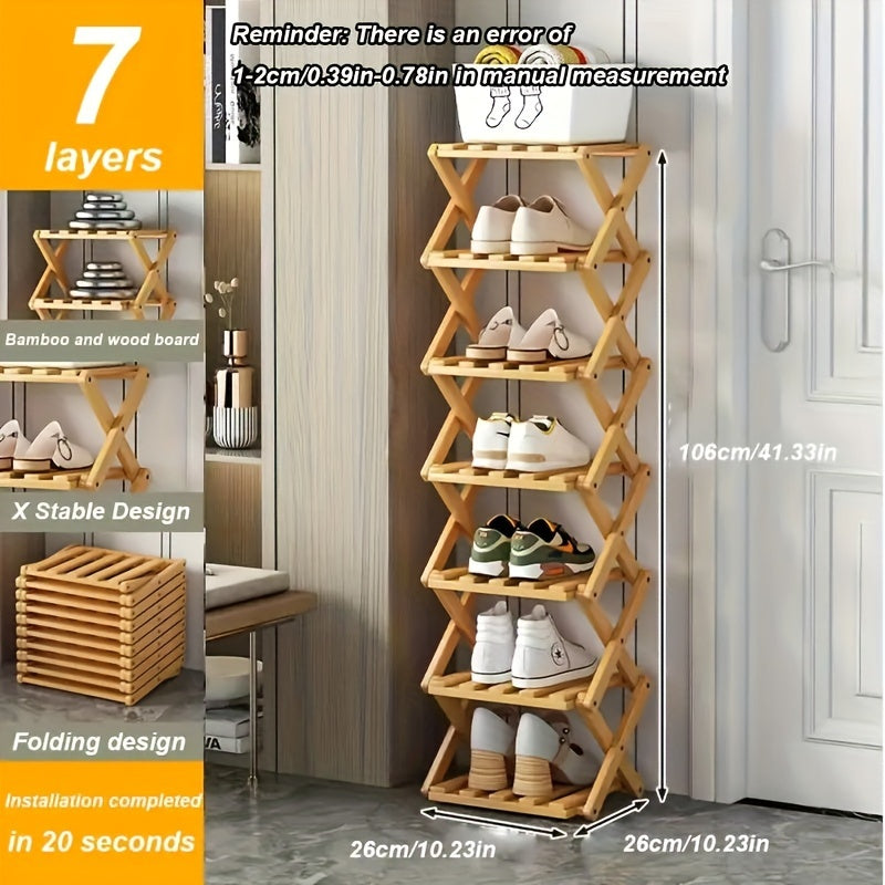 Smart Bamboo Shoe Rack – Compact and Practical for Any Entrance
