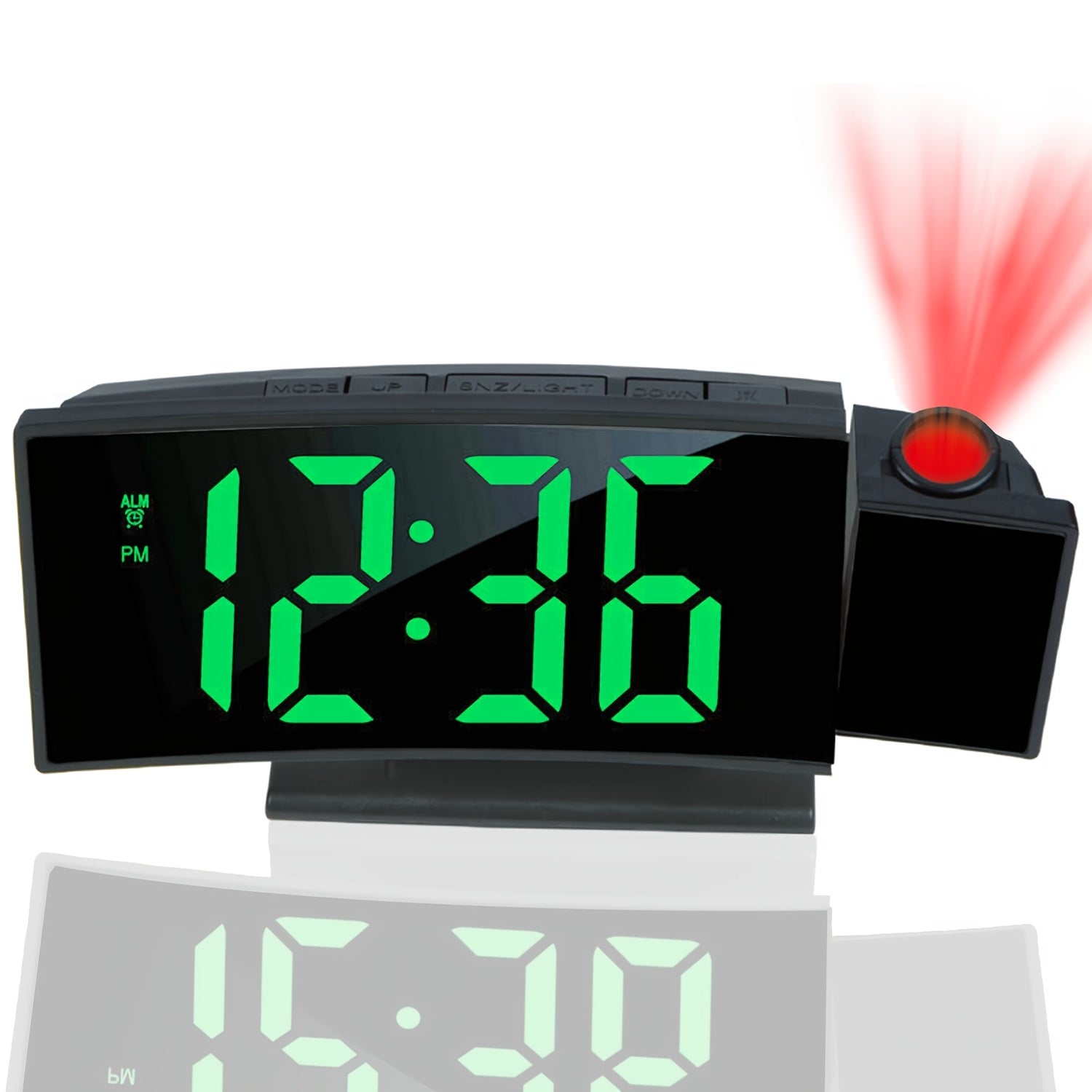 Digital Projection Alarm Clock – LED Display and Snooze Function with Adjustable Brightness