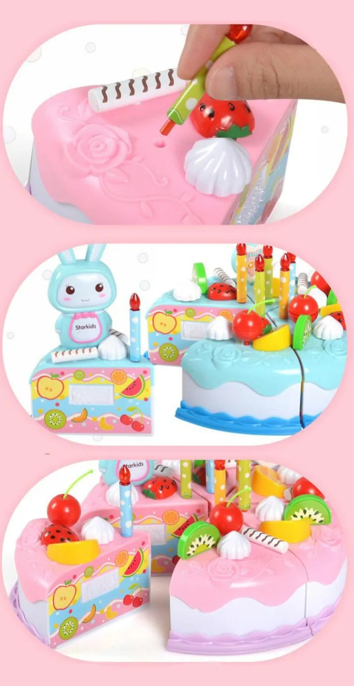 Plastic Cake Toy for Children for Counting, Cutting & Decorating