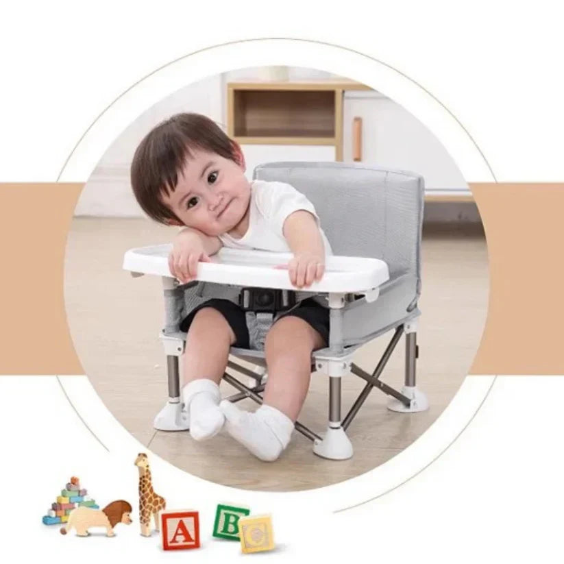 Mini Folding High Chair - Comfortable Feeding and Playing