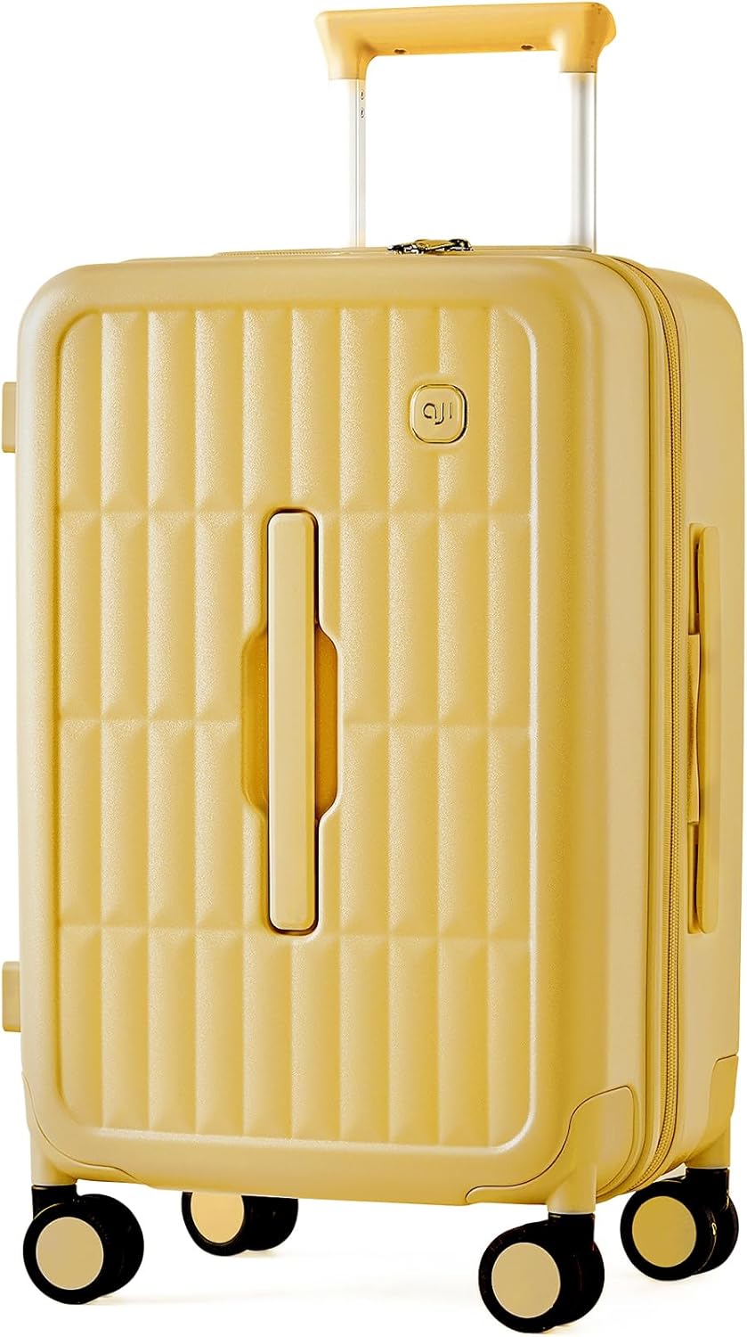 Large Hard Suitcase 26" with 8 Spinner Wheels – Cheese Yellow