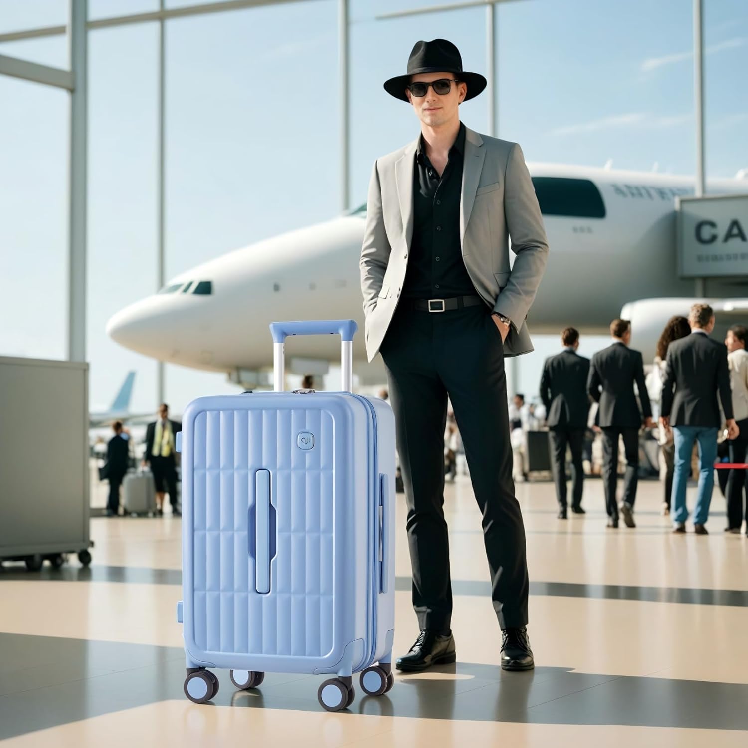 Large Hard Suitcase 26" with 8 Spinner Wheels – Cheese Yellow