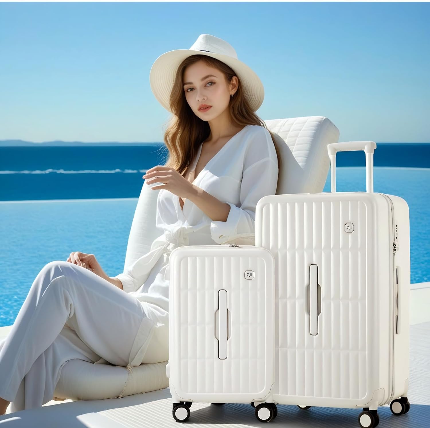 Large Hard Suitcase 26" with 8 Spinner Wheels – Cheese Yellow