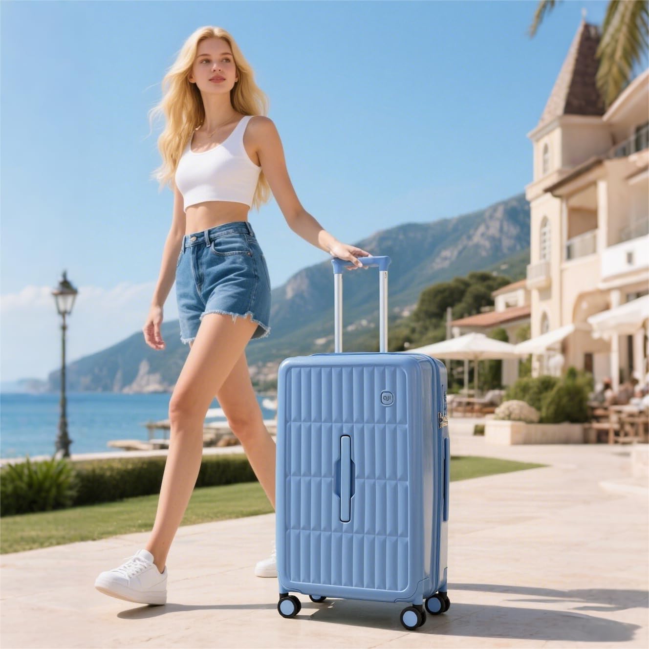 Large Hard Suitcase 26" with 8 Spinner Wheels – Cheese Yellow