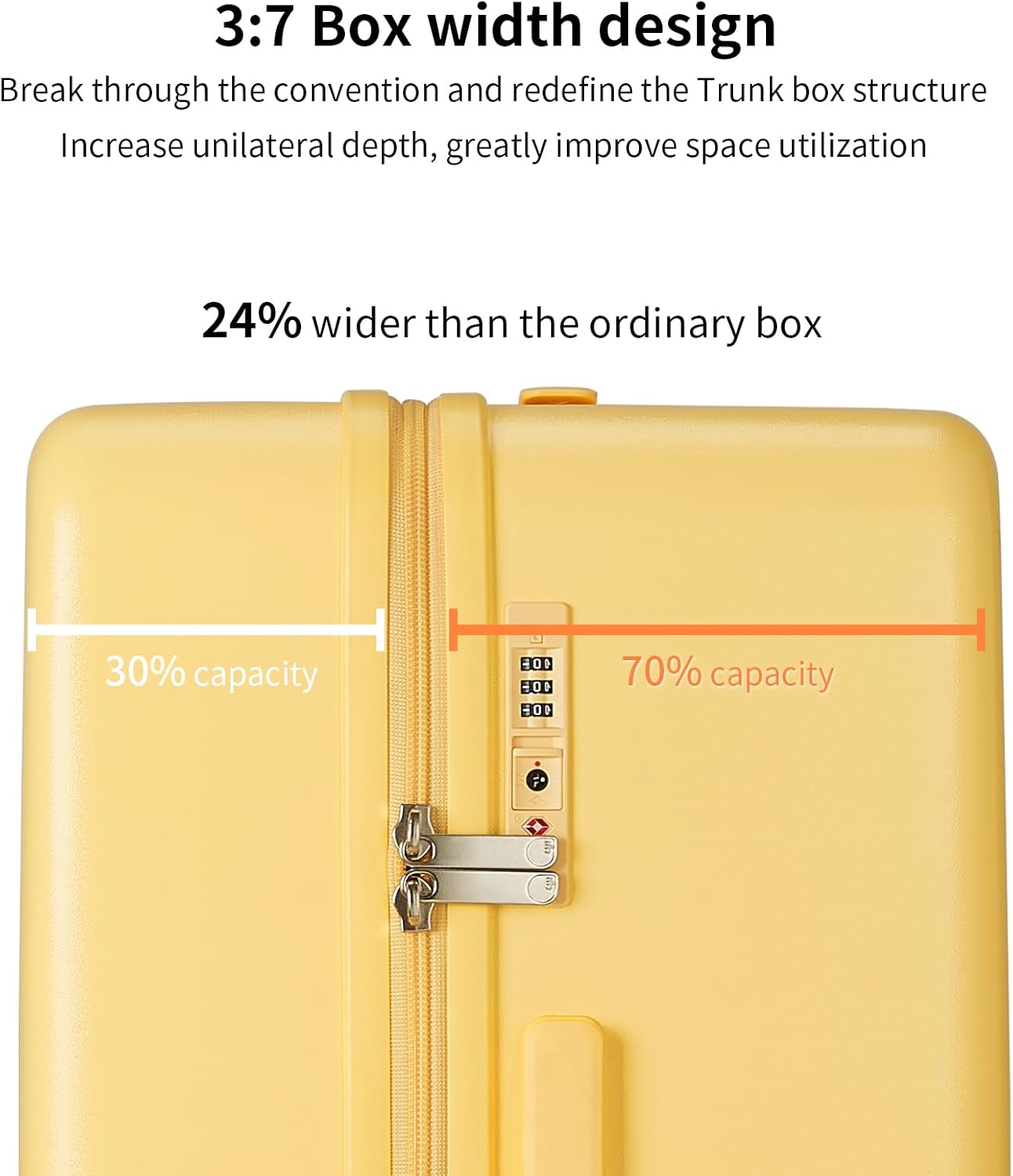 Large Hard Suitcase 26" with 8 Spinner Wheels – Cheese Yellow