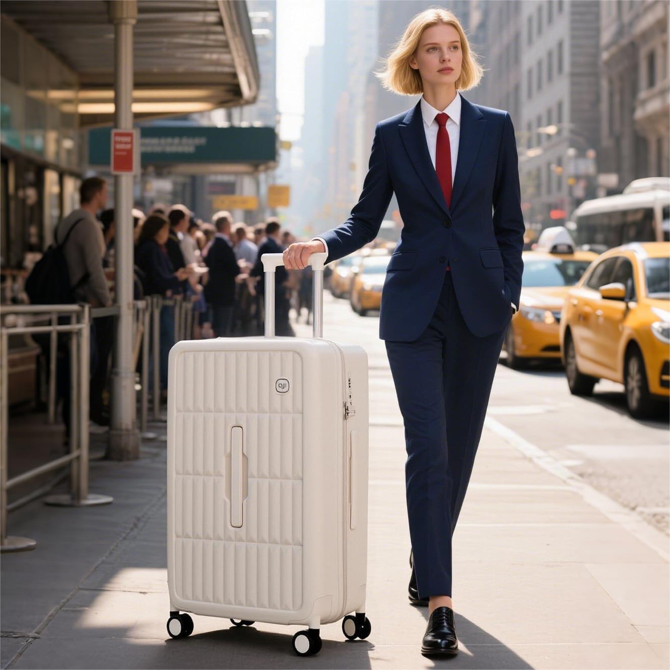 Large Hard Suitcase 26" with 8 Spinner Wheels – Cheese Yellow