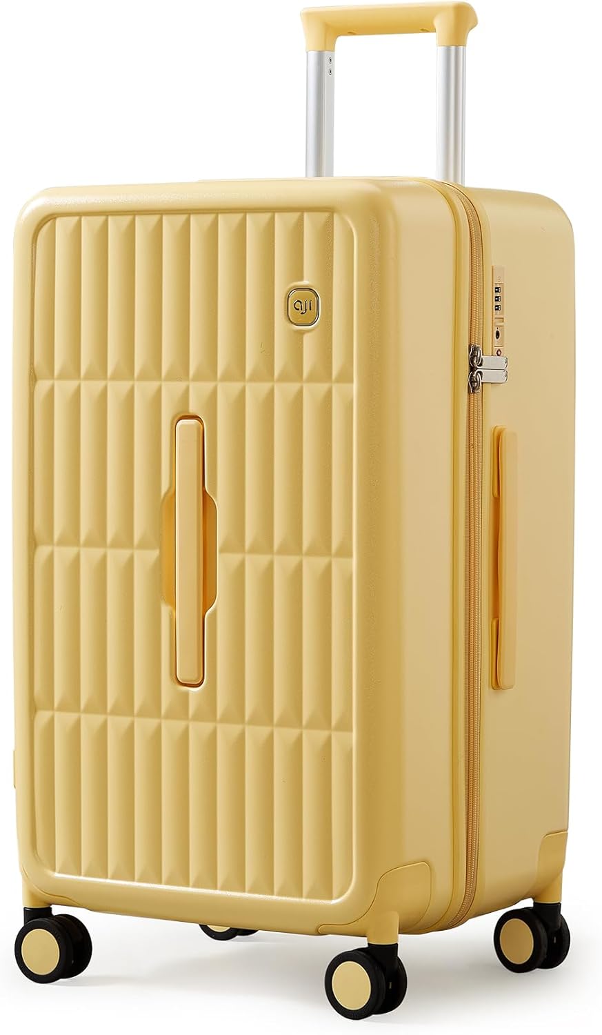 Large Hard Suitcase 26" with 8 Spinner Wheels – Cheese Yellow