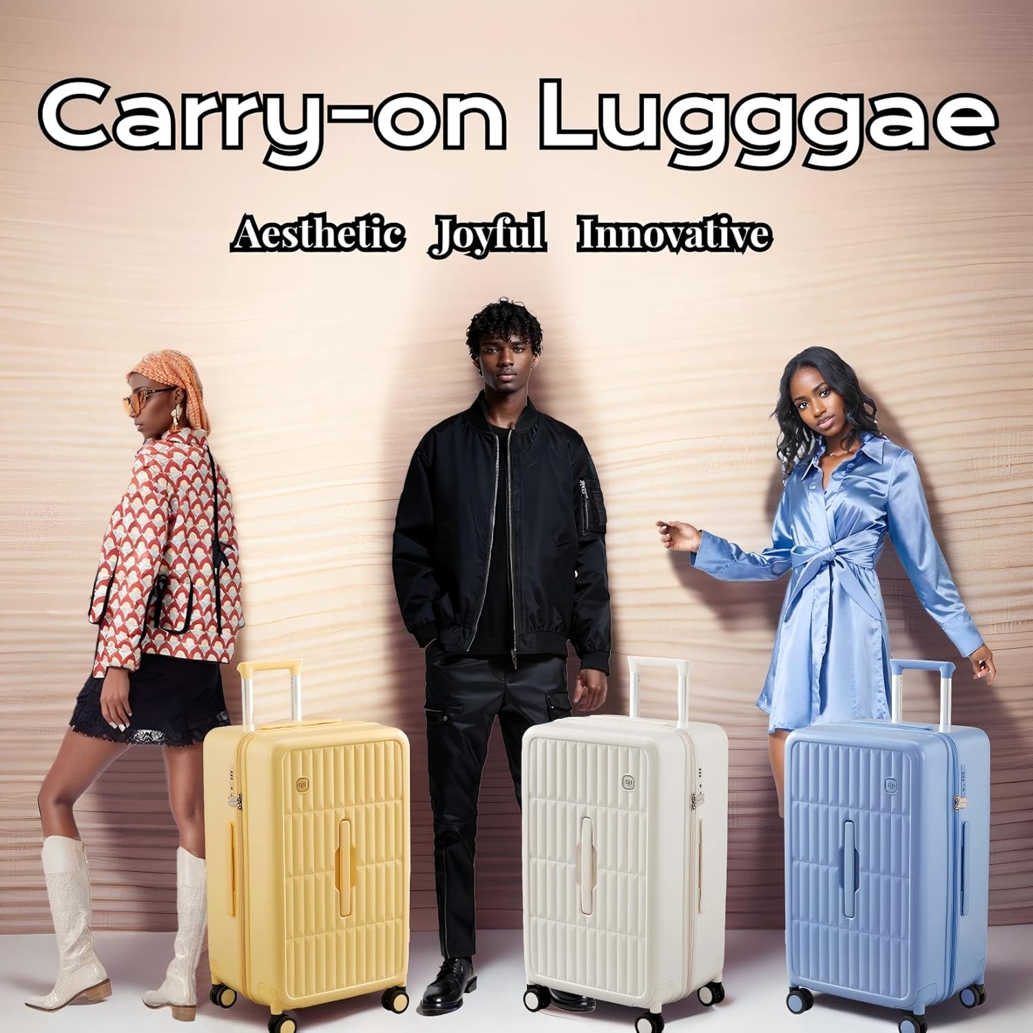 Large Hard Suitcase 26" with 8 Spinner Wheels – Cheese Yellow