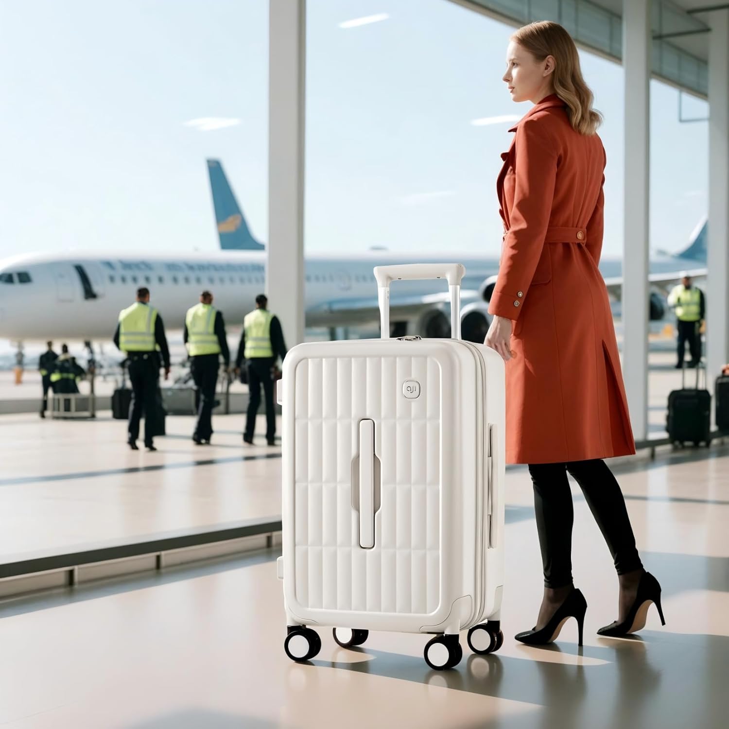 Large Hard Suitcase 26" with 8 Spinner Wheels – Cheese Yellow