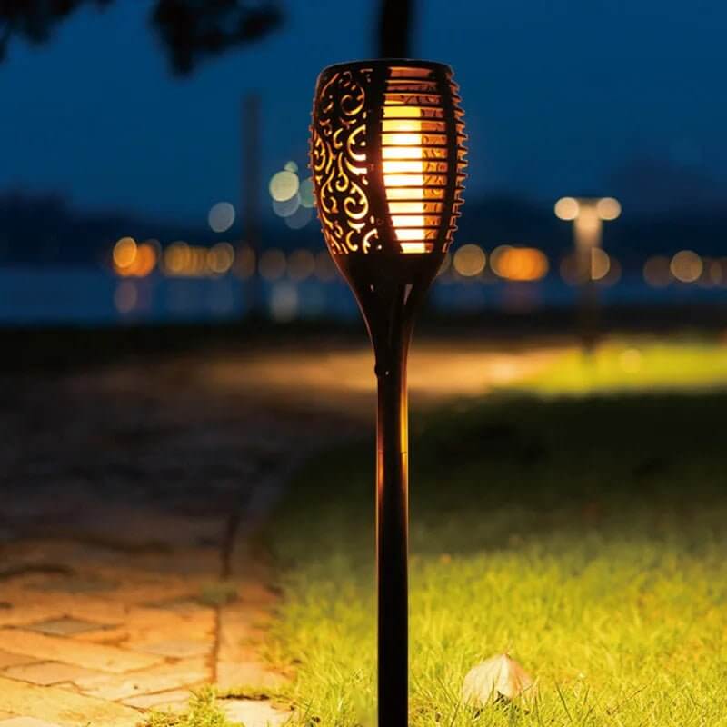 2x Solar Garden Lanterns - Atmospheric Outdoor Lighting