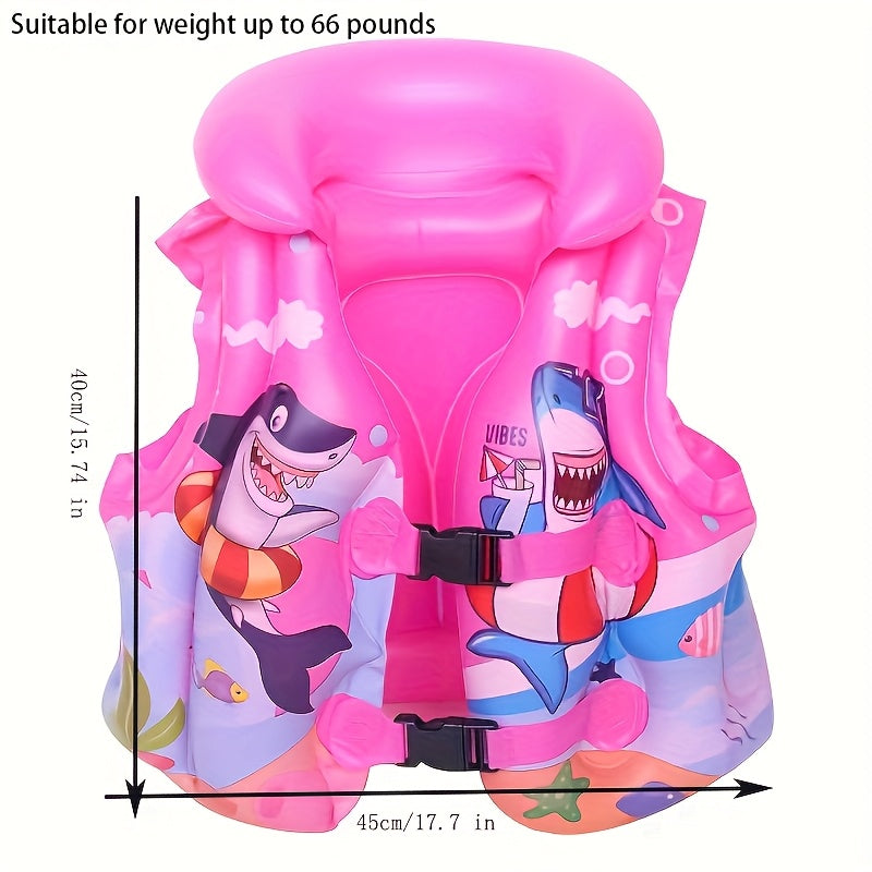 Children's Swim Vest with Shark Print – Comfortable & Safe for Water Fun
