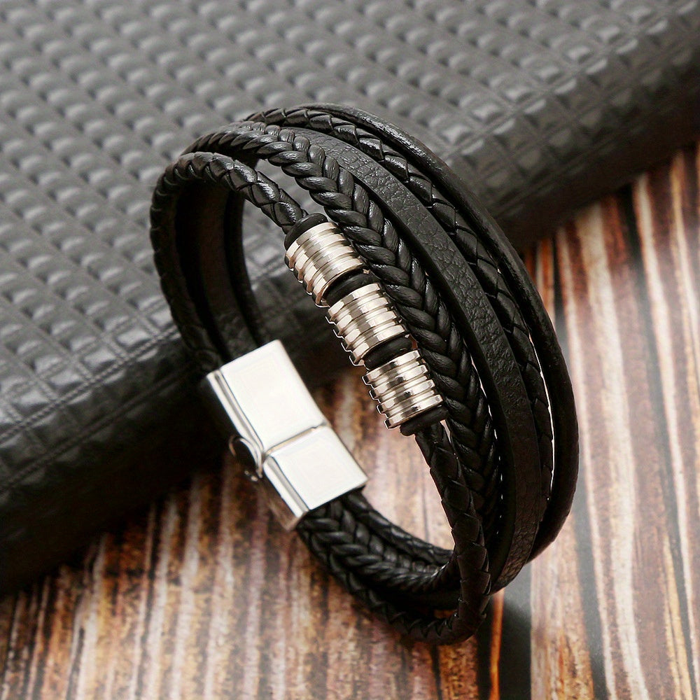Refined Braided Leather Bracelet - For the Stylish Man