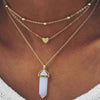 Natural Crystal Hexagon Gemstone Necklace – Aurora