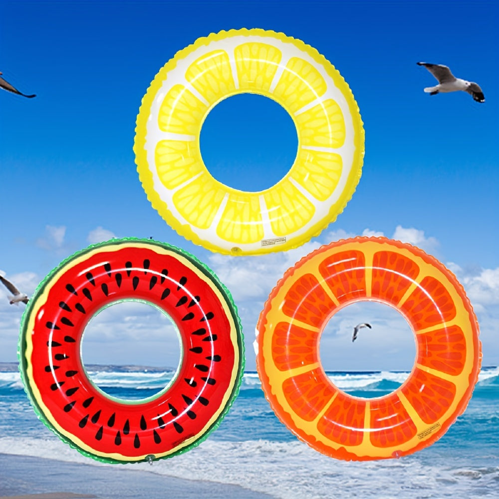 Fruit-Themed Inflatable Pool Floats – Set of 3 Durable Rings