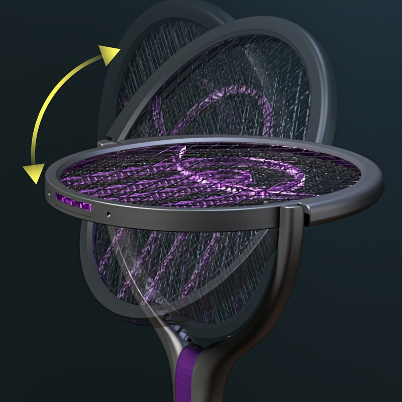 Foldable Electric Mosquito Zapper – Rechargeable with Extendable Handle