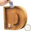 TreasureNest Coin Bank | Personalized wooden savings box in A-Z letter designs