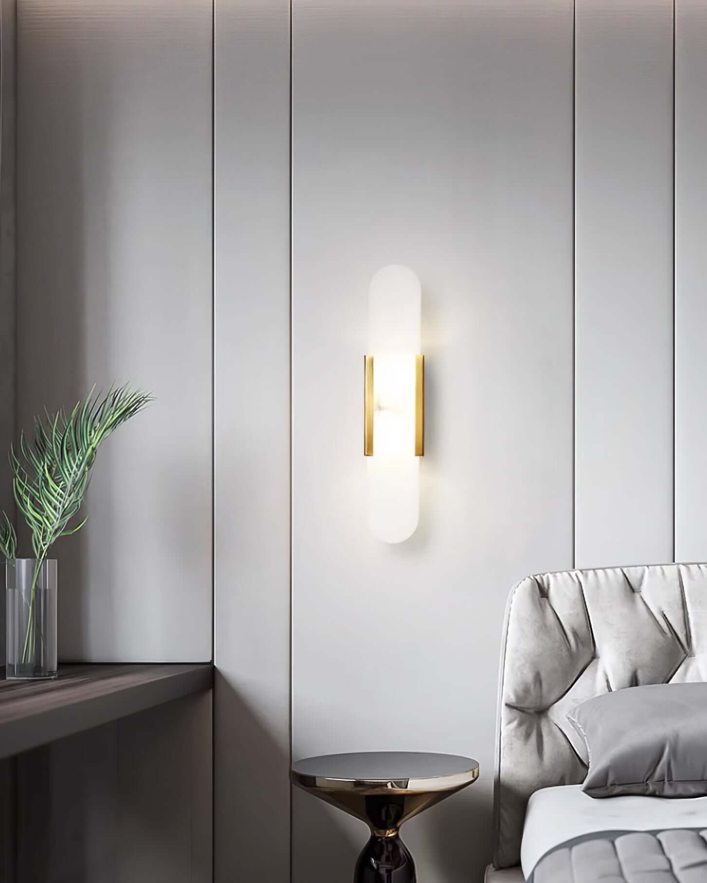 Modern Wall Lamp - Alabaster & Metal