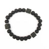 Matte Black Onyx and Cube Lava Stone Balance Bracelet – Aurelia